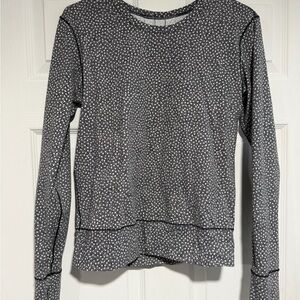 Women's Gray Patterned Long Sleeve Top